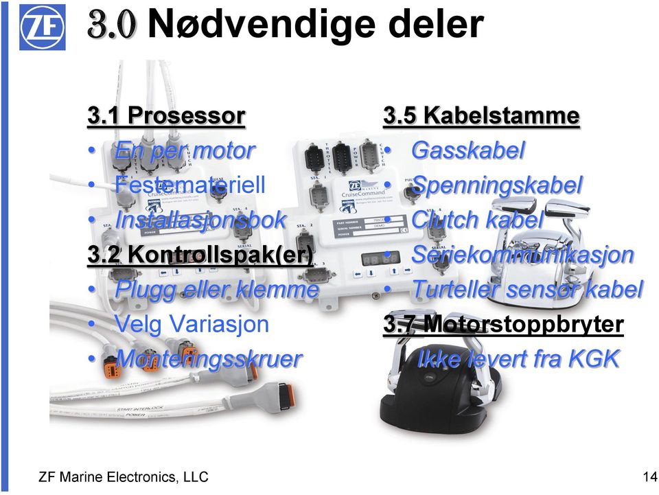 2 Kontrollspak(er) Plugg eller klemme Velg Variasjon Monteringsskruer 3.