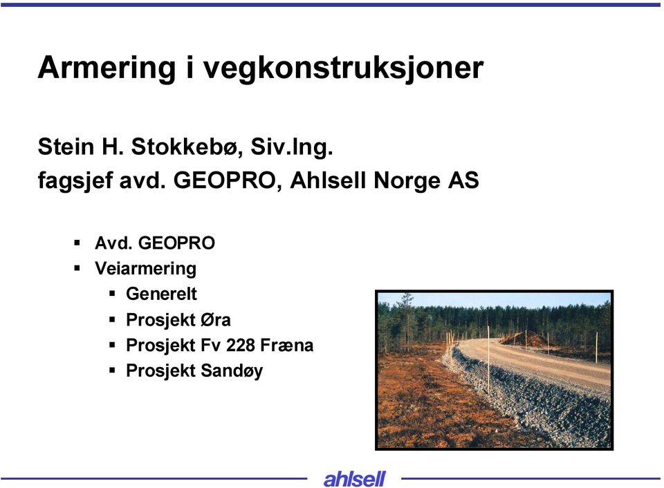 GEOPRO, Ahlsell Norge AS Avd.