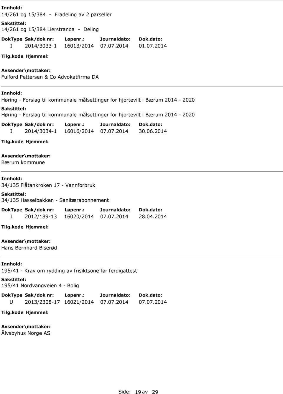 målsettinger for hjortevilt i Bærum 2014-2020 2014/3034-1 16016/2014 30.06.