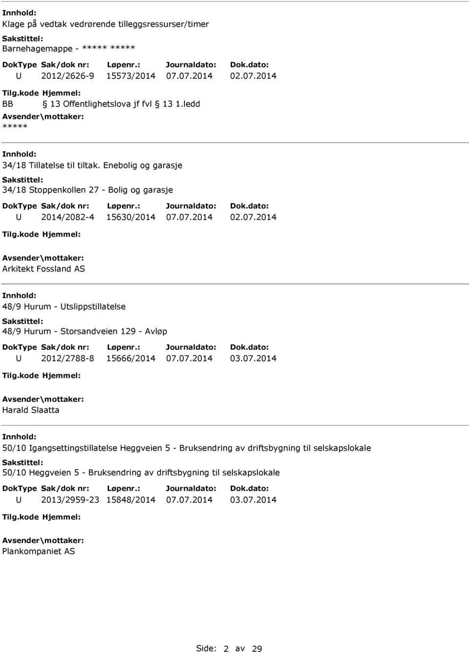 2014 Arkitekt Fossland AS 48/9 Hurum - tslippstillatelse 48/9 Hurum - Storsandveien 129 - Avløp 2012/2788-8 15666/2014 03.07.