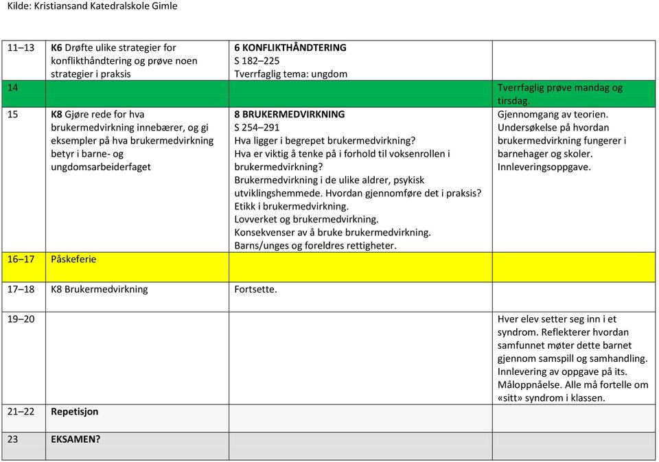 8 BRUKERMEDVIRKNING S 254 291 Hva ligger i begrepet brukermedvirkning? Hva er viktig å tenke på i forhold til voksenrollen i brukermedvirkning?