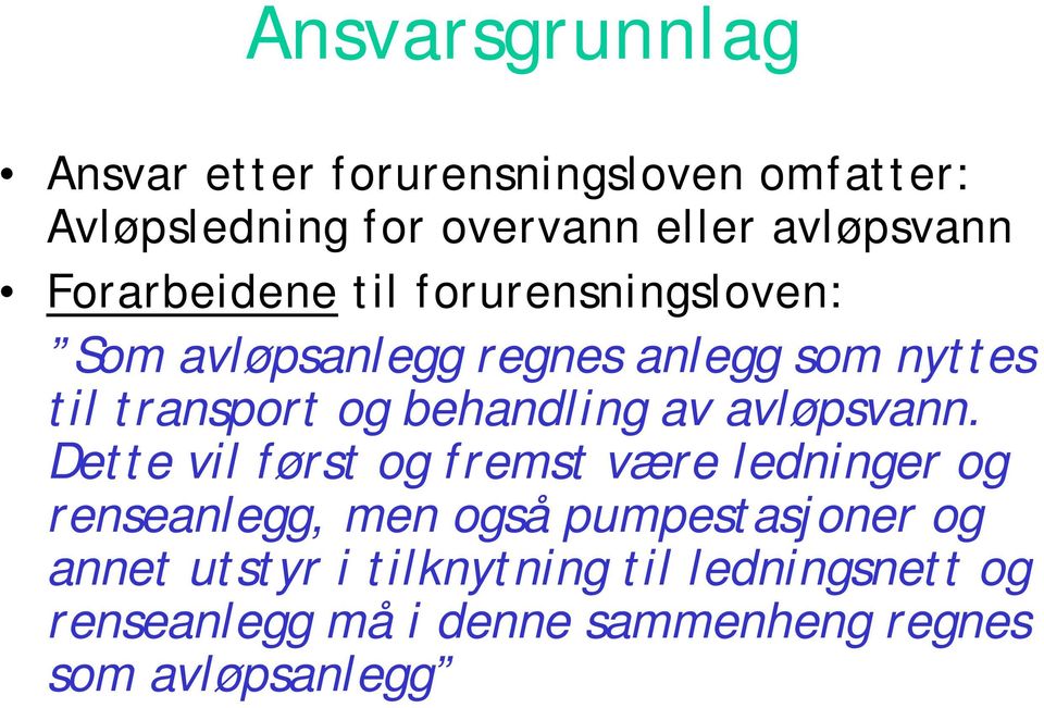 behandling av avløpsvann.