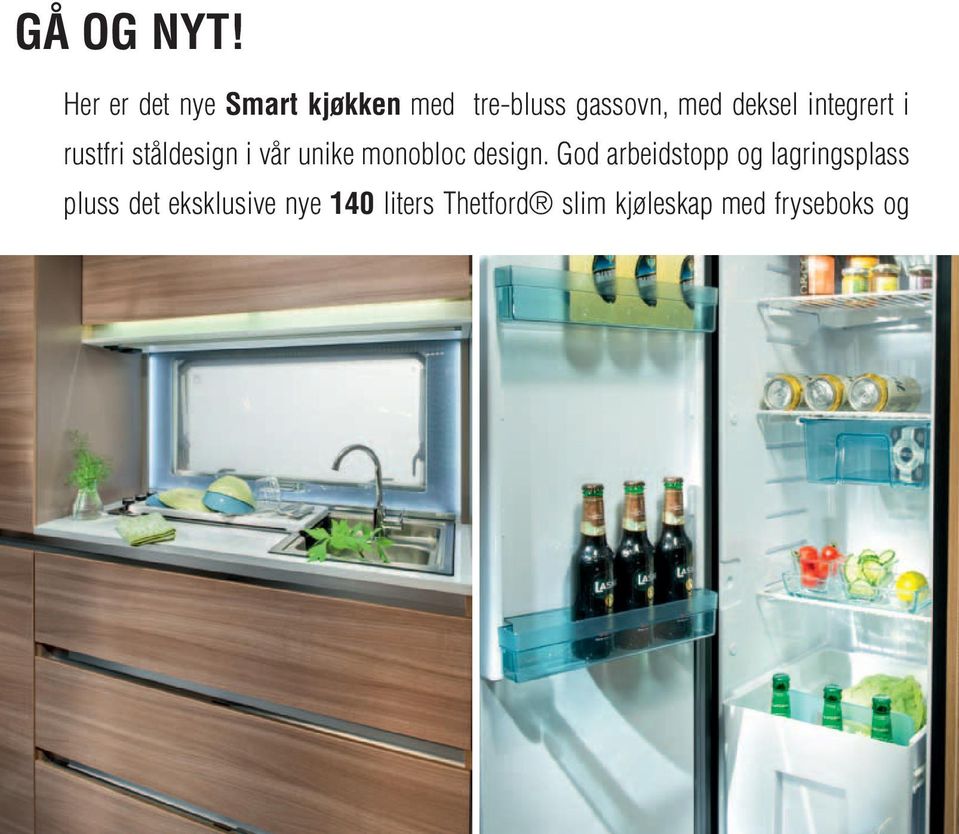 deksel integrert i rustfri ståldesign i vår unike monobloc