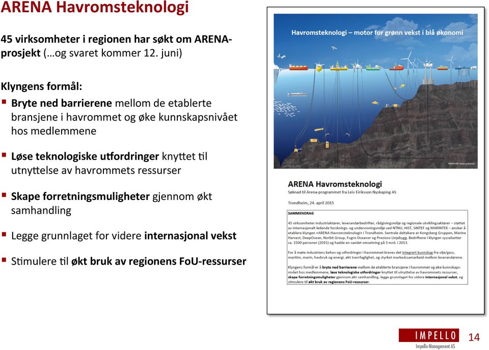 medlemmene Løse teknologiske uxordringer knyjet Ml utnyjelse av havrommets ressurser Skape forretningsmuligheter