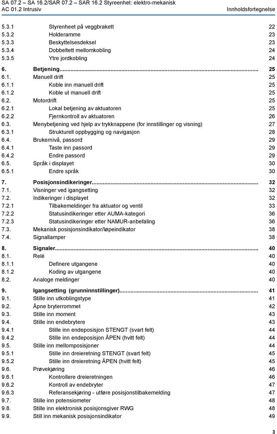 Menybetjening ved hjelp av trykknappene (for innstillinger og visning) 6.3.1 Strukturell oppbygging og navigasjon 6.4. Brukernivå, passord 6.4.1 Taste inn passord 6.4.2 Endre passord 6.5.