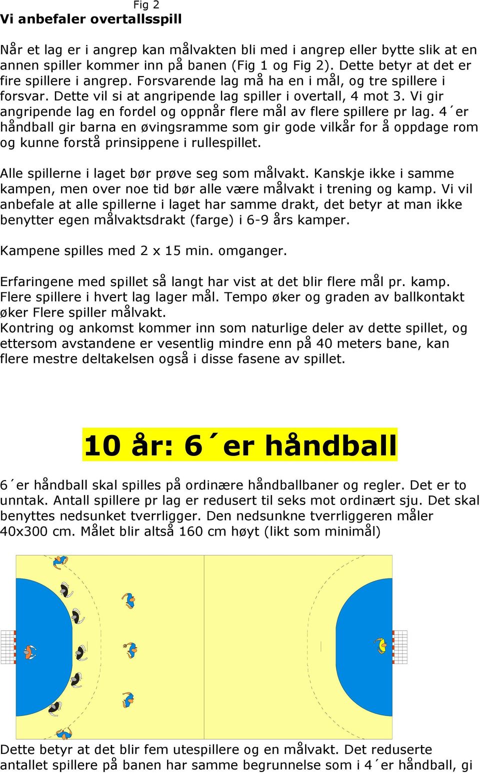 Vi gir angripende lag en fordel og oppnår flere mål av flere spillere pr lag. 4 er håndball gir barna en øvingsramme som gir gode vilkår for å oppdage rom og kunne forstå prinsippene i rullespillet.