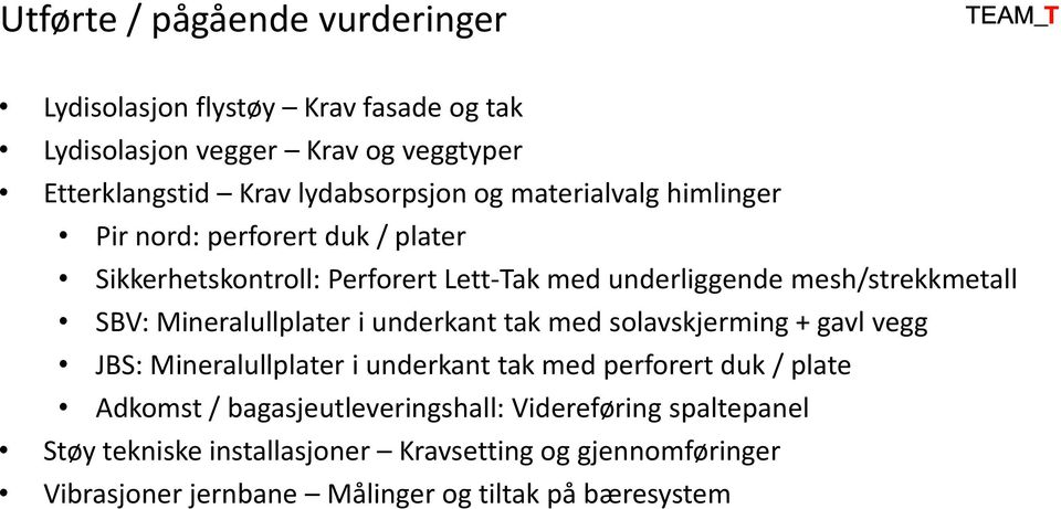 Mineralullplater i underkant tak med solavskjerming + gavl vegg JBS: Mineralullplater i underkant tak med perforert duk / plate Adkomst /