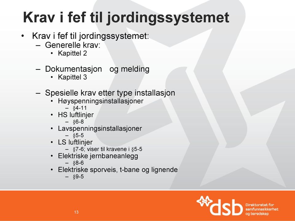 Høyspenningsinstallasjoner 4-11 HS luftlinjer 6-8 Lavspenningsinstallasjoner 5-5 LS