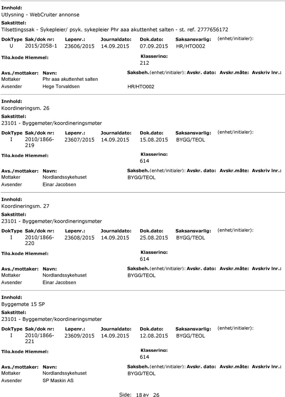 2015 HR/HTO002 212 Mottaker hr aaa akuttenhet salten Hege Torvaldsen HR/HTO002 Koordineringsm.