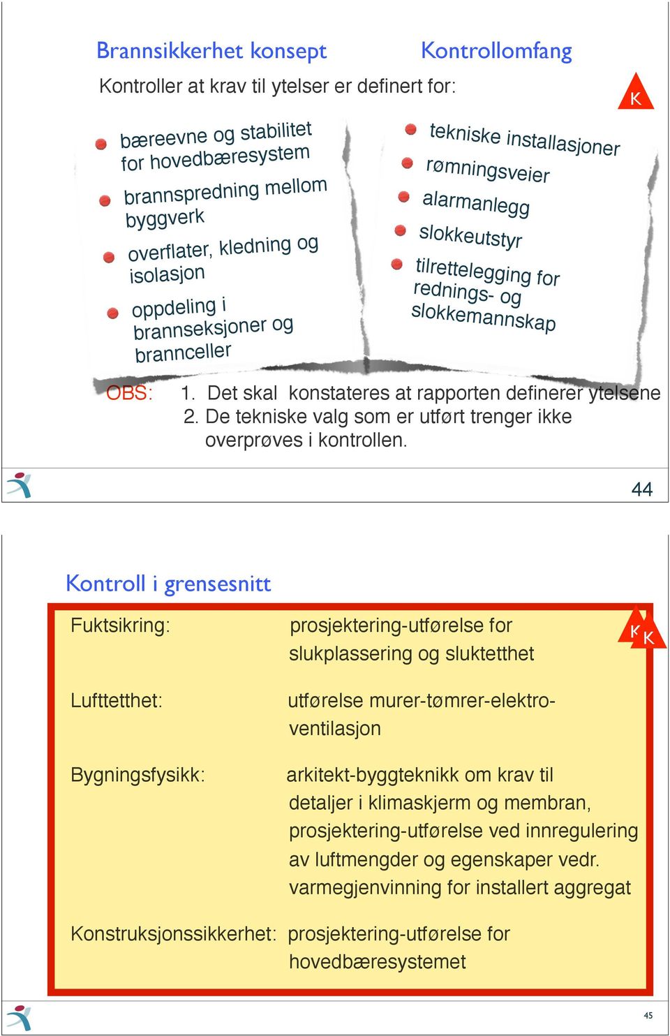 Det skal konstateres at rapporten definerer ytelsene 2. De tekniske valg som er utført trenger ikke overprøves i kontrollen.