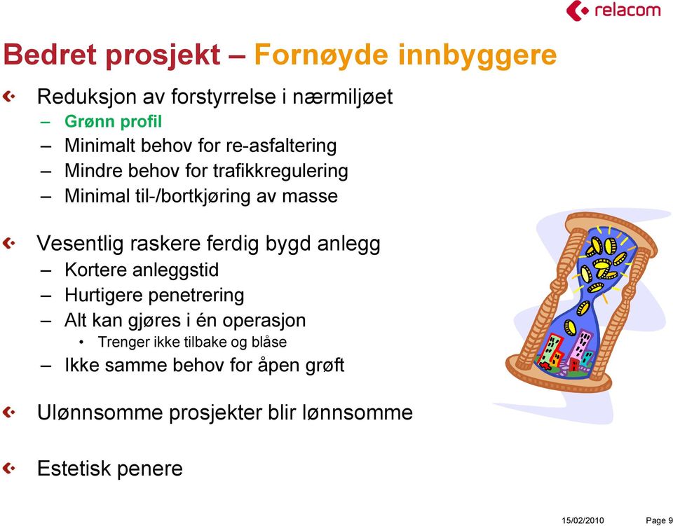 ferdig bygd anlegg Kortere anleggstid Hurtigere penetrering Alt kan gjøres i én operasjon Trenger ikke