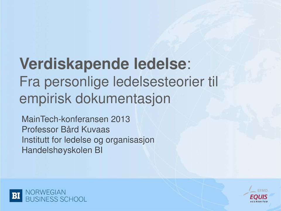MainTech-konferansen 2013 Professor Bård
