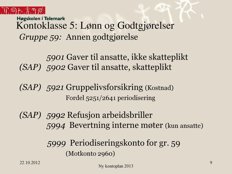 Gruppelivsforsikring (Kostnad) Fordel 5251/2641 periodisering (SAP) 5992 Refusjon