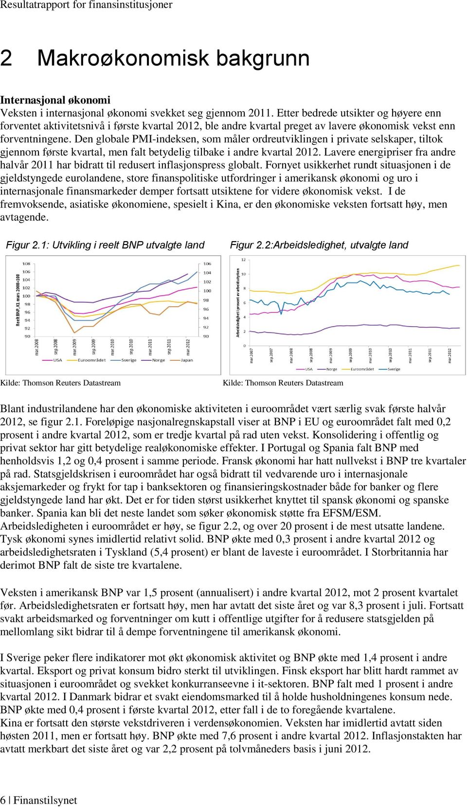 Den globale PMI-indeksen, som måler ordreutviklingen i private selskaper, tiltok gjennom første kvartal, men falt betydelig tilbake i andre kvartal 212.