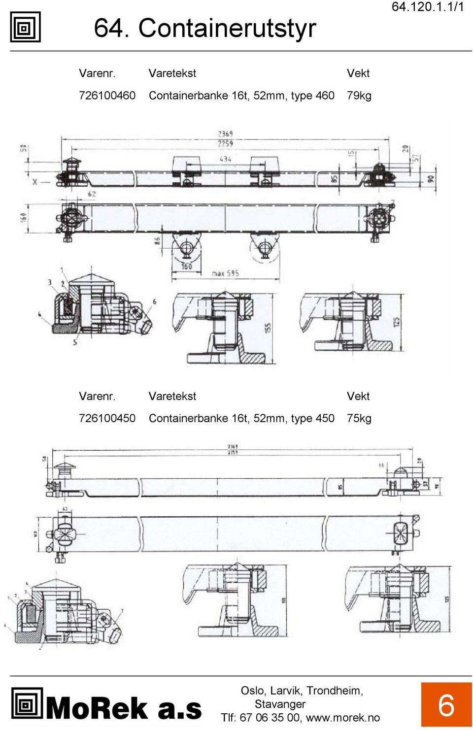 Containerbanke 1t, 52, type 40 79kg