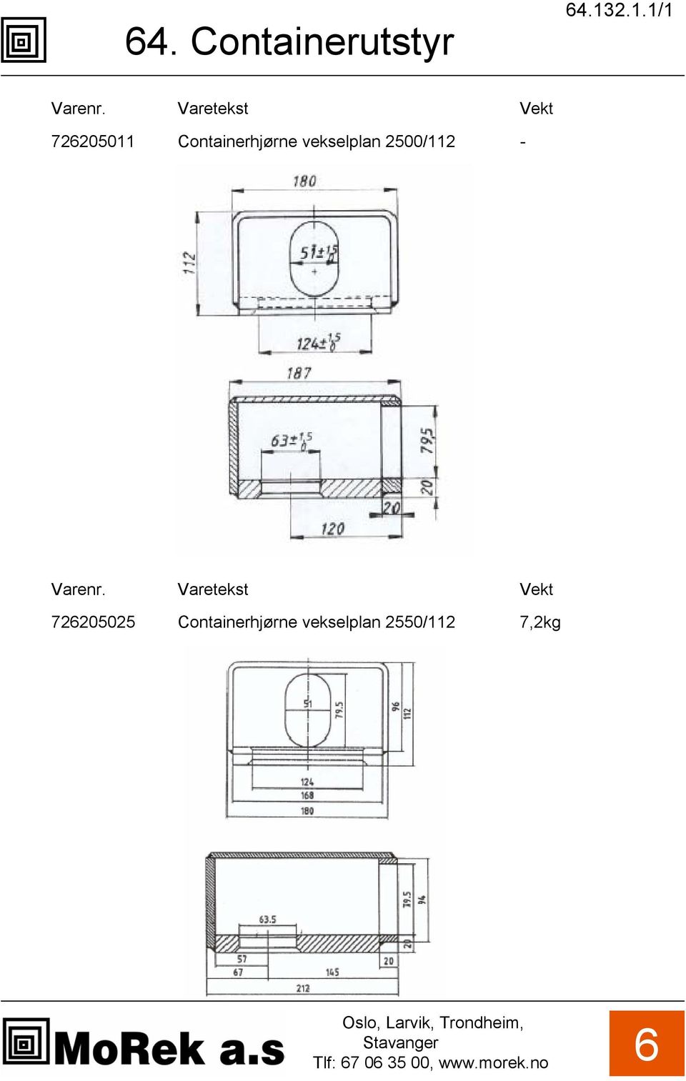 Containerhjørne vekselplan