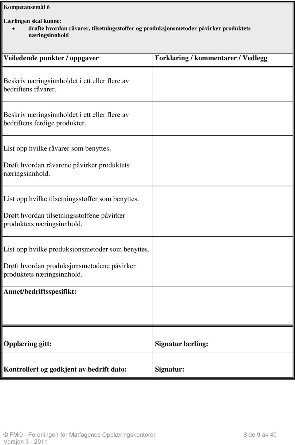 Drøft hvordan råvarene påvirker produktets næringsinnhold. List opp hvilke tilsetningsstoffer som benyttes.