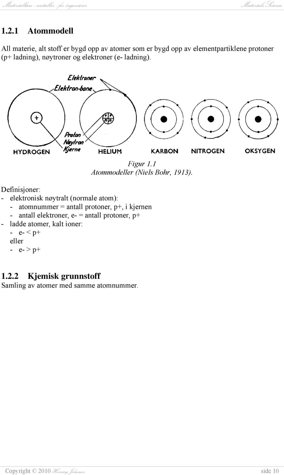 Definisjoner: - elektronisk nøytralt (normale atom): - atomnummer = antall protoner, p+, i kjernen - antall elektroner, e- =