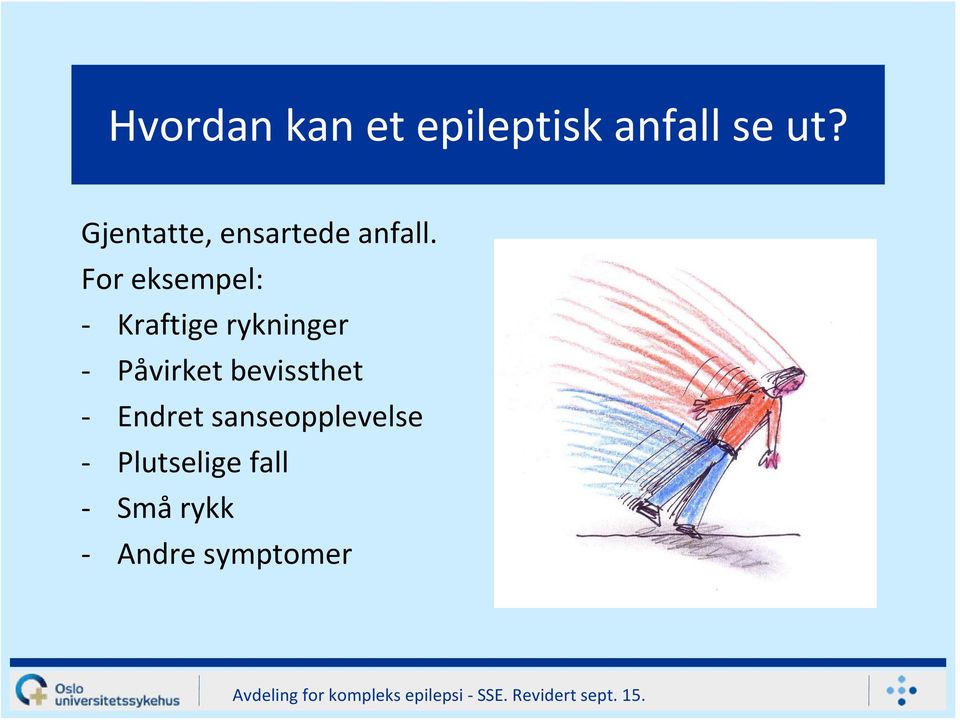 For eksempel: Kraftige rykninger Påvirket