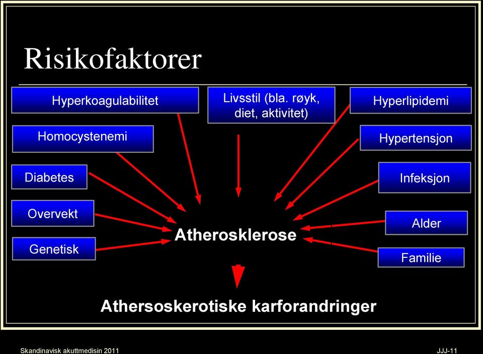 røyk, diet, aktivitet) Hyperlipidemi Hypertensjon