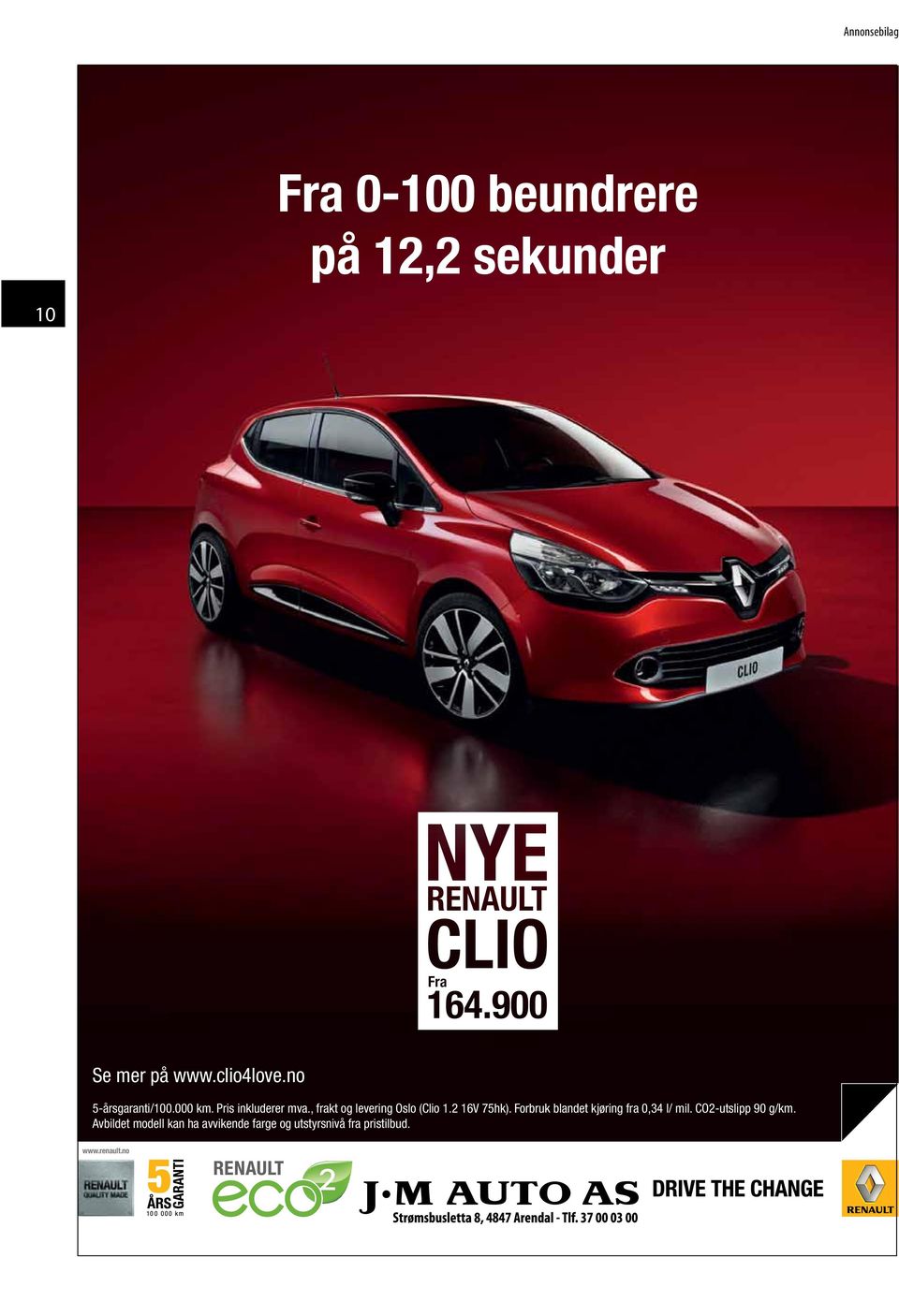 , frakt og levering Oslo (Clio 1.2 16V 75hk).