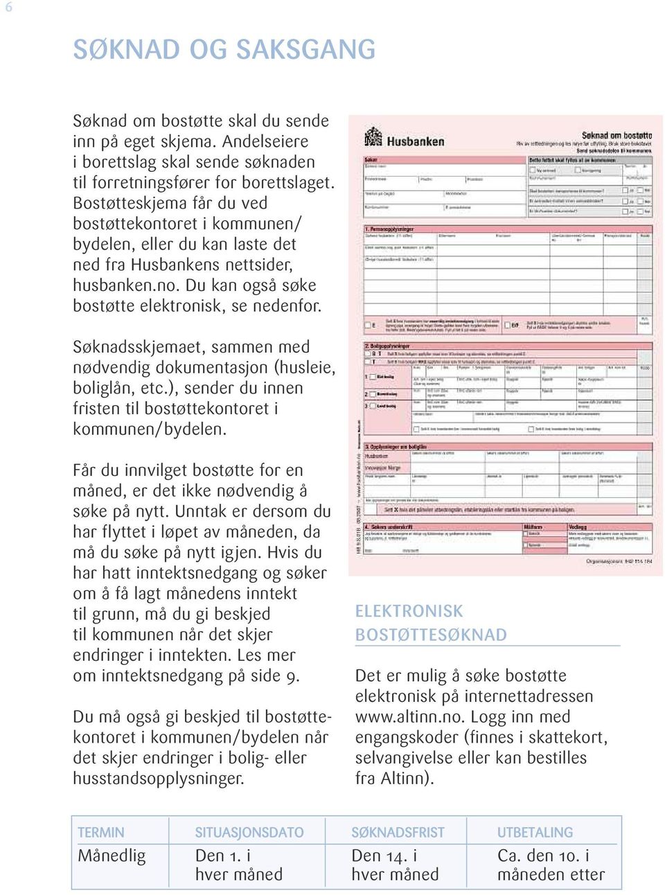 Søknadsskjemaet, sammen med nødvendig dokumentasjon (husleie, boliglån, etc.), sender du innen fristen til bostøttekontoret i kommunen/bydelen.