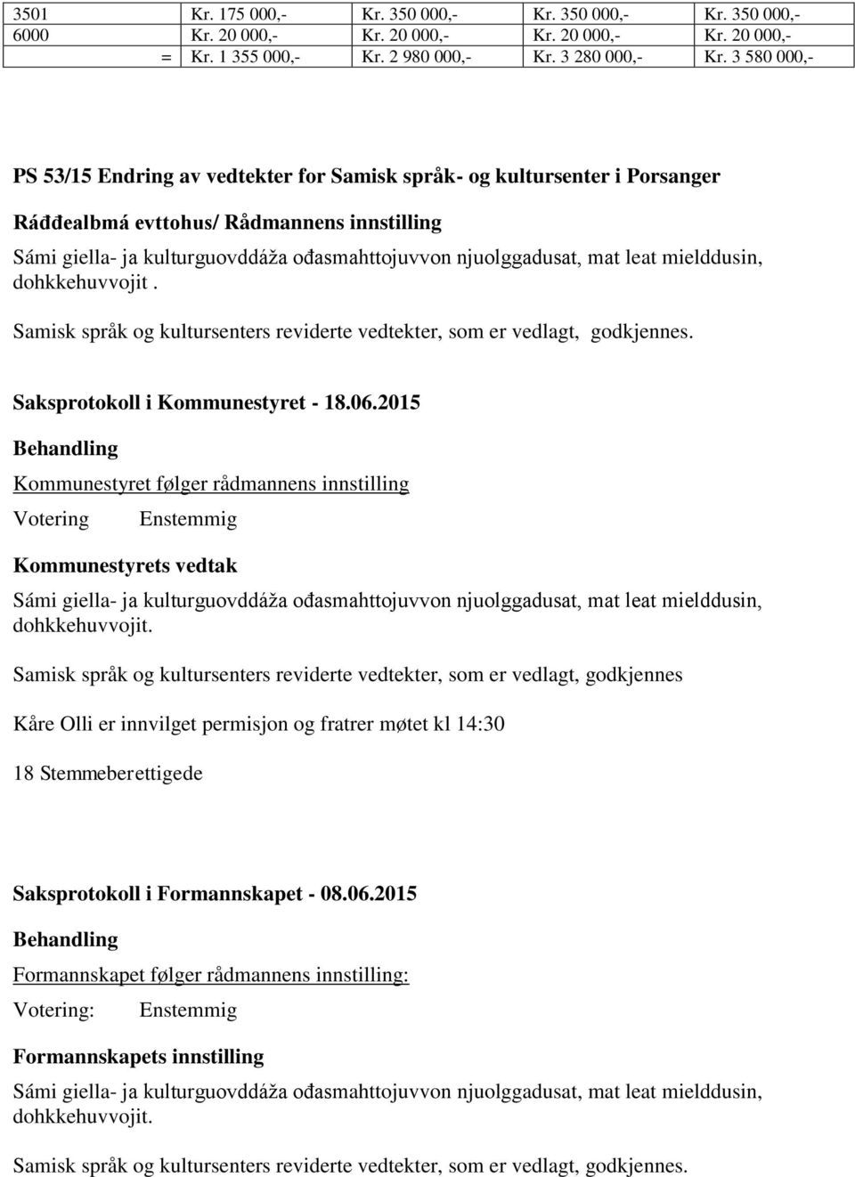 dohkkehuvvojit. Samisk språk og kultursenters reviderte vedtekter, som er vedlagt, godkjennes.