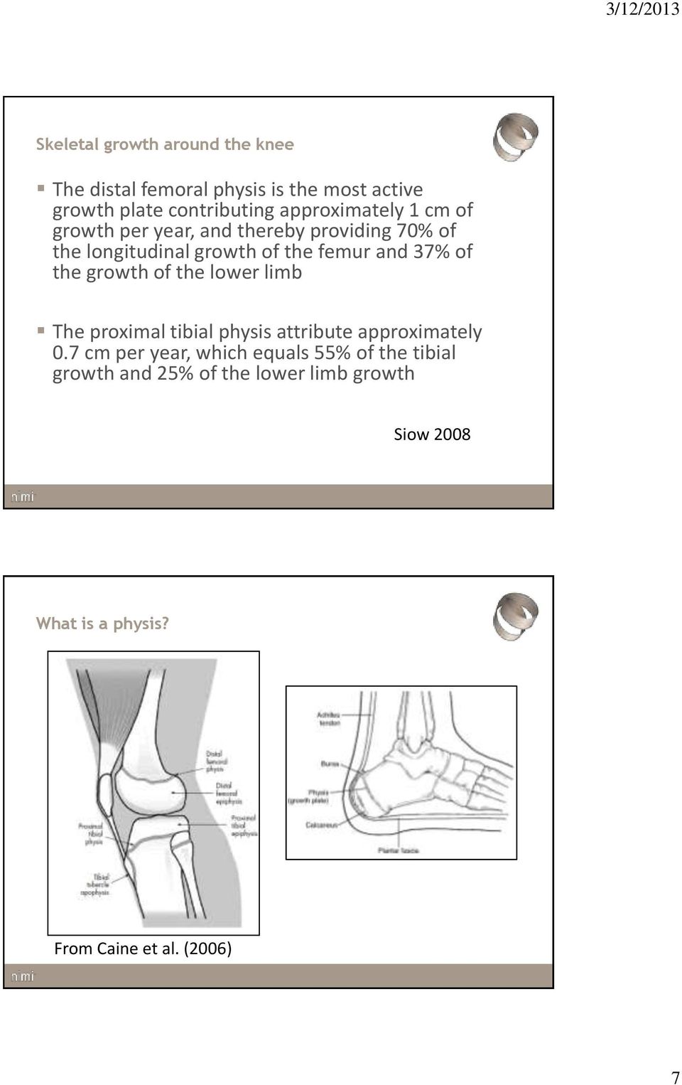 37% of the growth of the lower limb The proximal tibial physis attribute approximately 0.