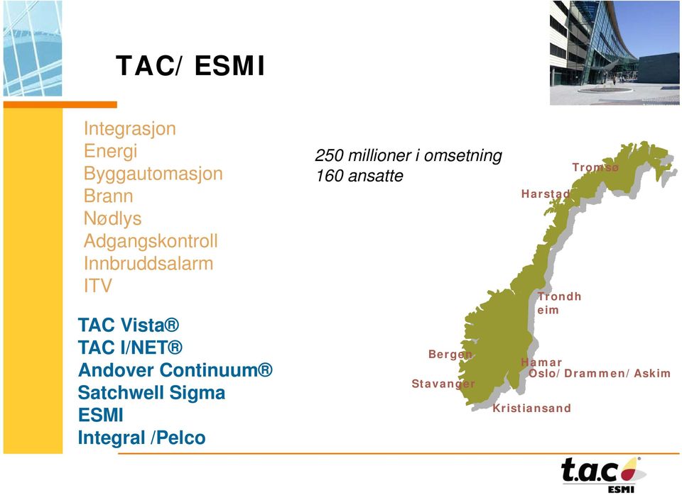Continuum Satchwell Sigma ESMI Integral /Pelco 250 millioner i