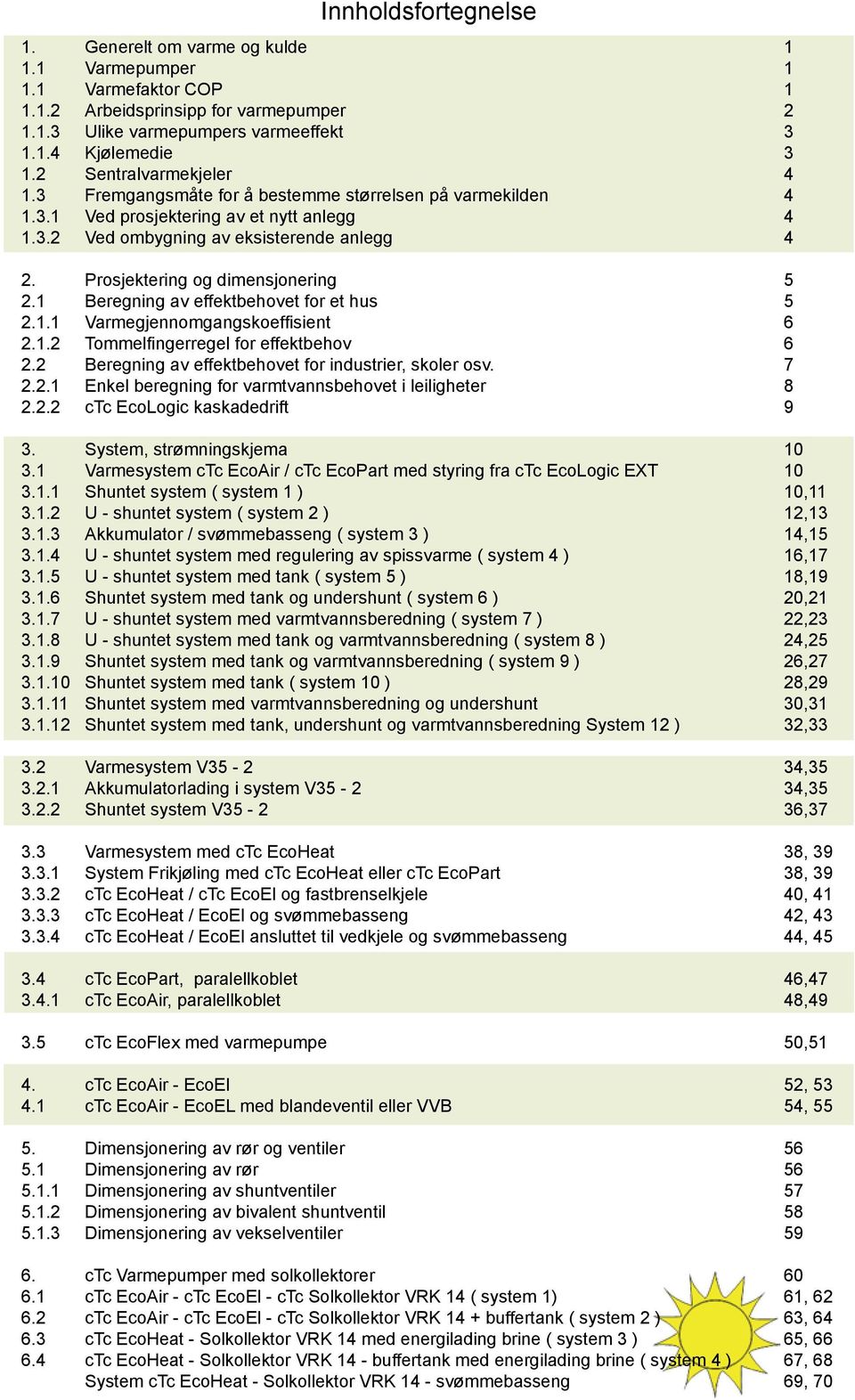 Prosjektering og dimensjonering 5 2.1 Beregning av effektbehovet for et hus 5 2.1.1 Varmegjennomgangskoeffisient 6 2.1.2 Tommelfingerregel for effektbehov 6 2.