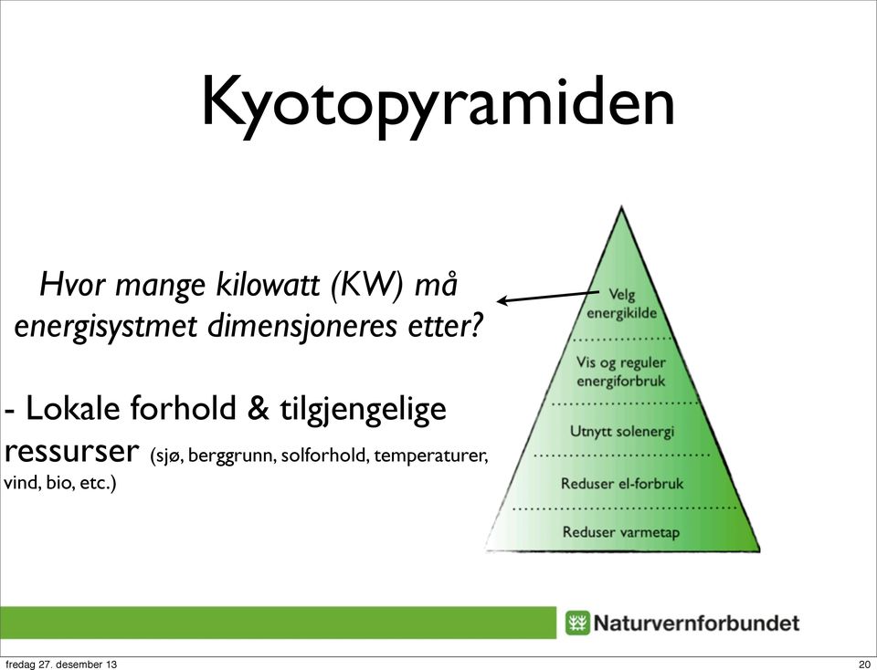 - Lokale forhold & tilgjengelige ressurser