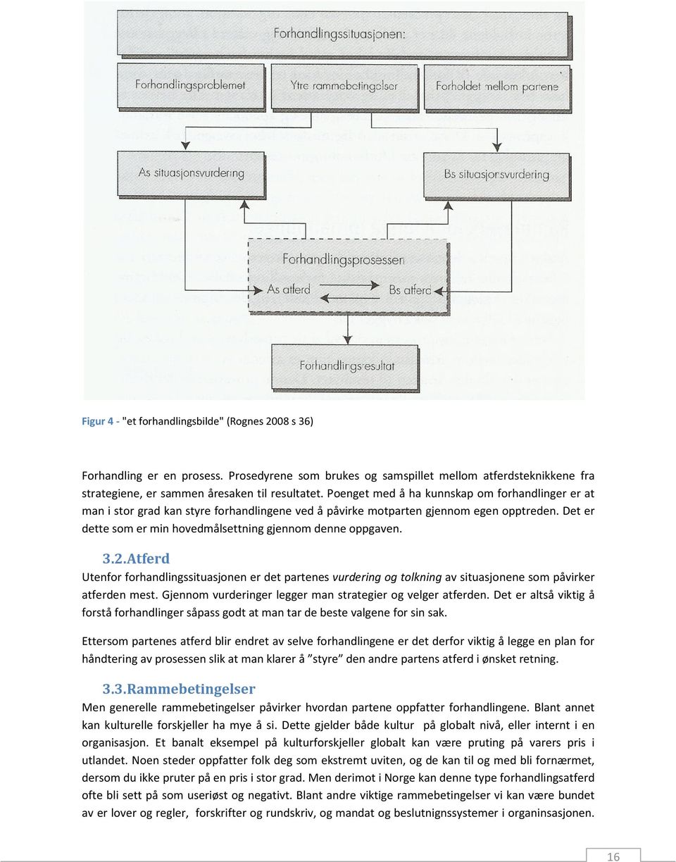 Det påvirker også selve innholdet i forhandlingsprosessen, og alt dette sammen er igjen av overordnet betydning for forhandlingsresultatet. 3.4.