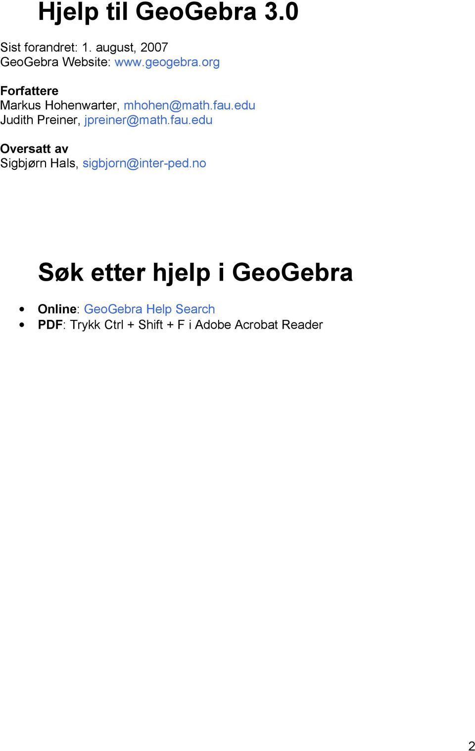 Hjelp til GeoGebra. Offisiell manual for 3.0. Norsk, bokmål - PDF Gratis  nedlasting