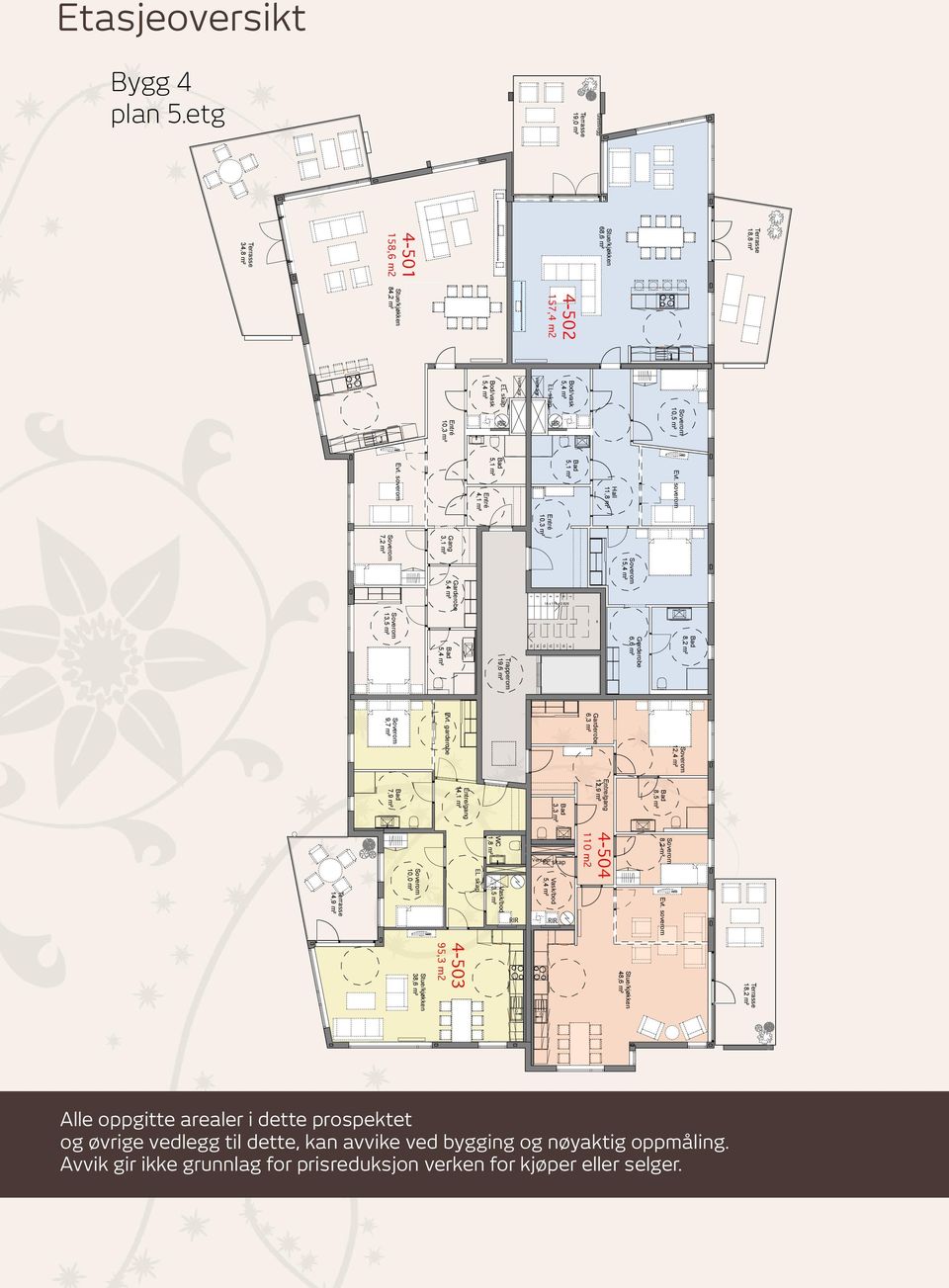Hall 11,8 m² 15,4 m² 6,6 m² 10,5 m² Evt. erom 8,2 m² 12,4 m² 6,3 m² Evt.
