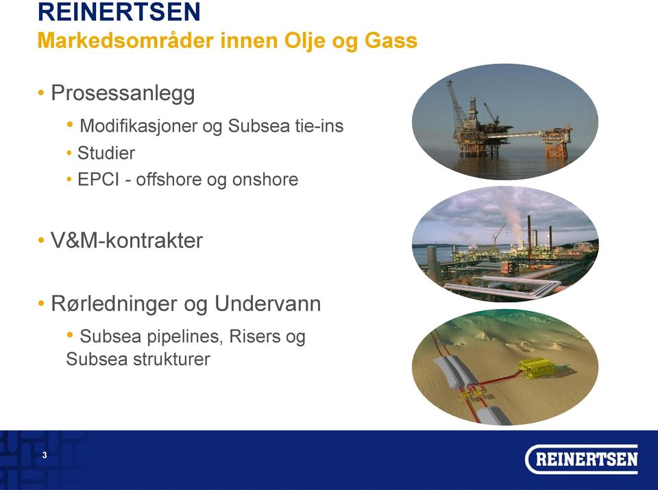 offshore og onshore V&M-kontrakter Rørledninger og