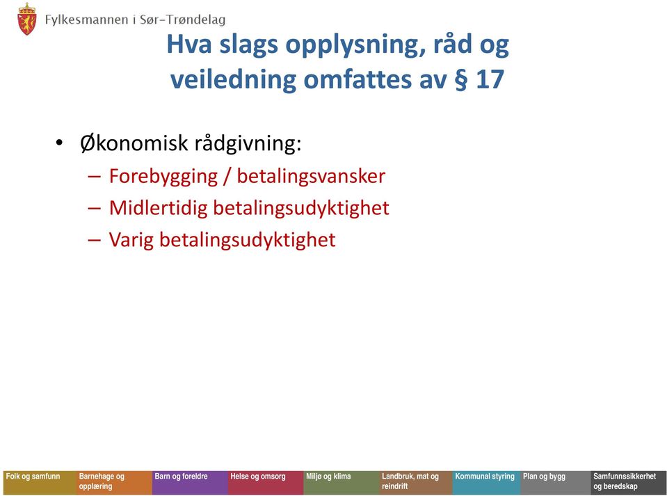 Forebygging / betalingsvansker