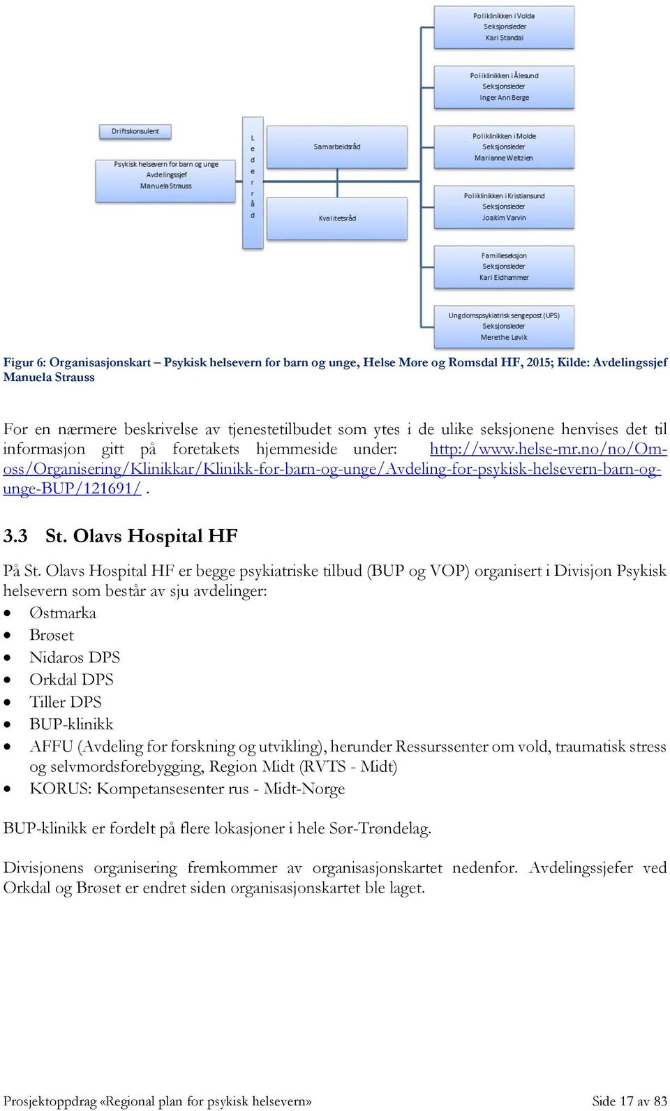 no/no/omoss/organisering/klinikkar/klinikk-for-barn-og-unge/avdeling-for-psykisk-helsevern-barn-ogunge-bup/121691/. 3.3 St. Olavs Hospital HF På St.