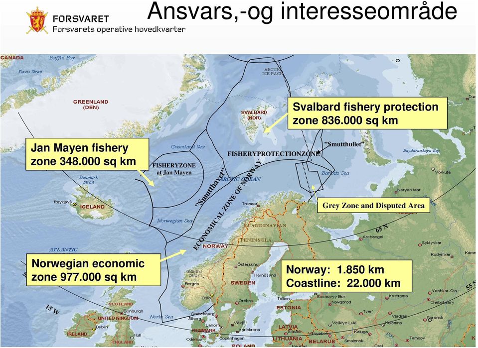 000 sq km FISHERYZONE at Jan Mayen Smutthavet FISHERYPROTECTIONZONE ECONOMICAL ZONE OF
