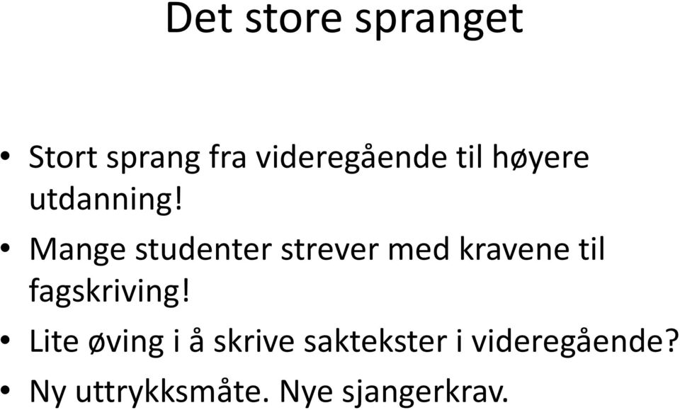 Mange studenter strever med kravene til fagskriving!