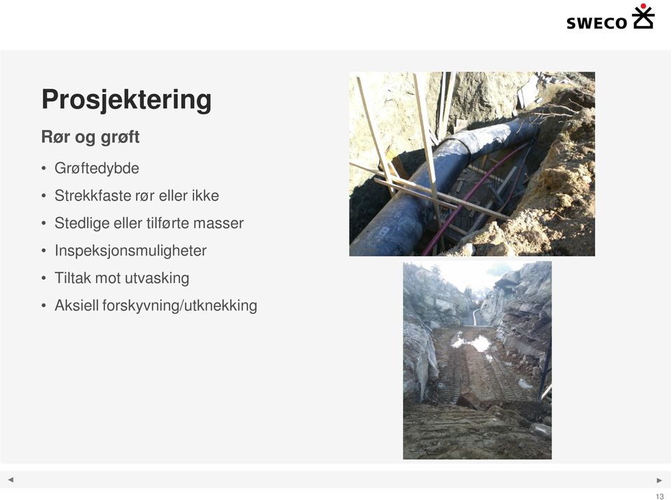 tilførte masser Inspeksjonsmuligheter