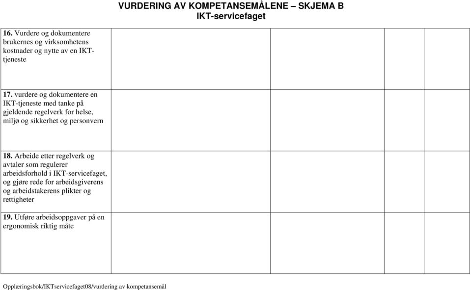 18. Arbeide etter regelverk og avtaler som regulerer arbeidsforhold i, og gjøre rede for arbeidsgiverens og