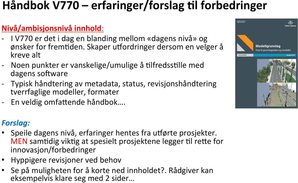 revisjonshåndtering tverrfaglige modeller, formater - En veldig omfazende håndbok. Forslag: Speile dagens nivå, erfaringer hentes fra u=ørte prosjekter.