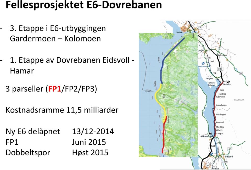 Etappe av Dovrebanen Eidsvoll - Hamar 3 parseller