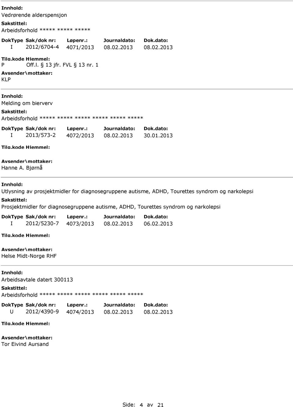 Bjørnå tlysning av prosjektmidler for diagnosegruppene autisme, ADHD, Tourettes syndrom og narkolepsi Prosjektmidler for