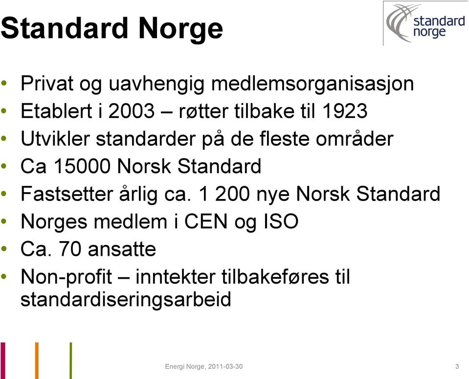 Standard Fastsetter årlig ca.