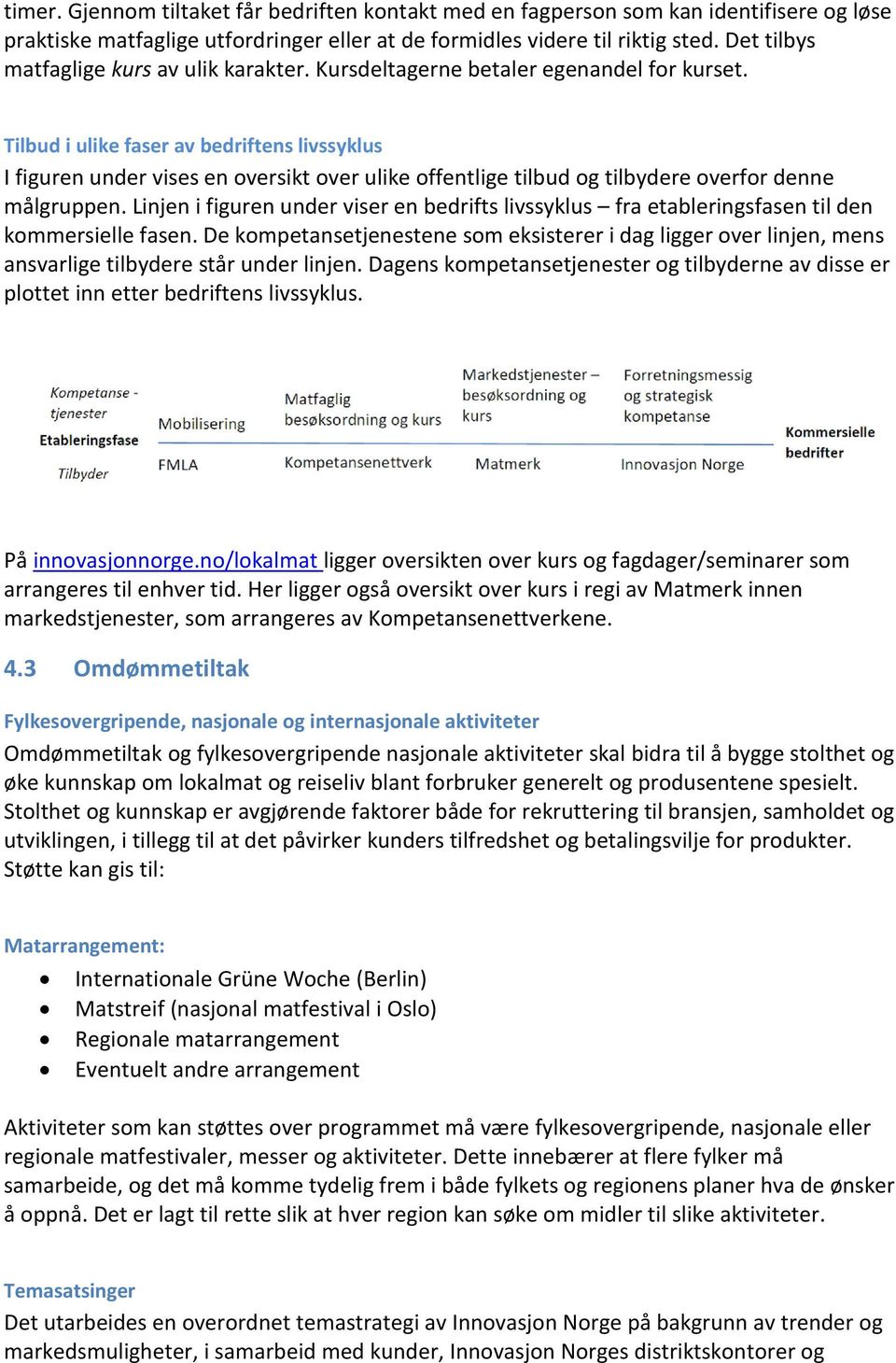 Tilbud i ulike faser av bedriftens livssyklus I figuren under vises en oversikt over ulike offentlige tilbud og tilbydere overfor denne målgruppen.