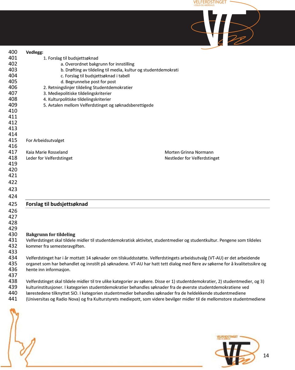 Retningslinjer tildeling Studentdemokratier 3. Mediepolitiske tildelingskriterier 4. Kulturpolitiske tildelingskriterier 5.