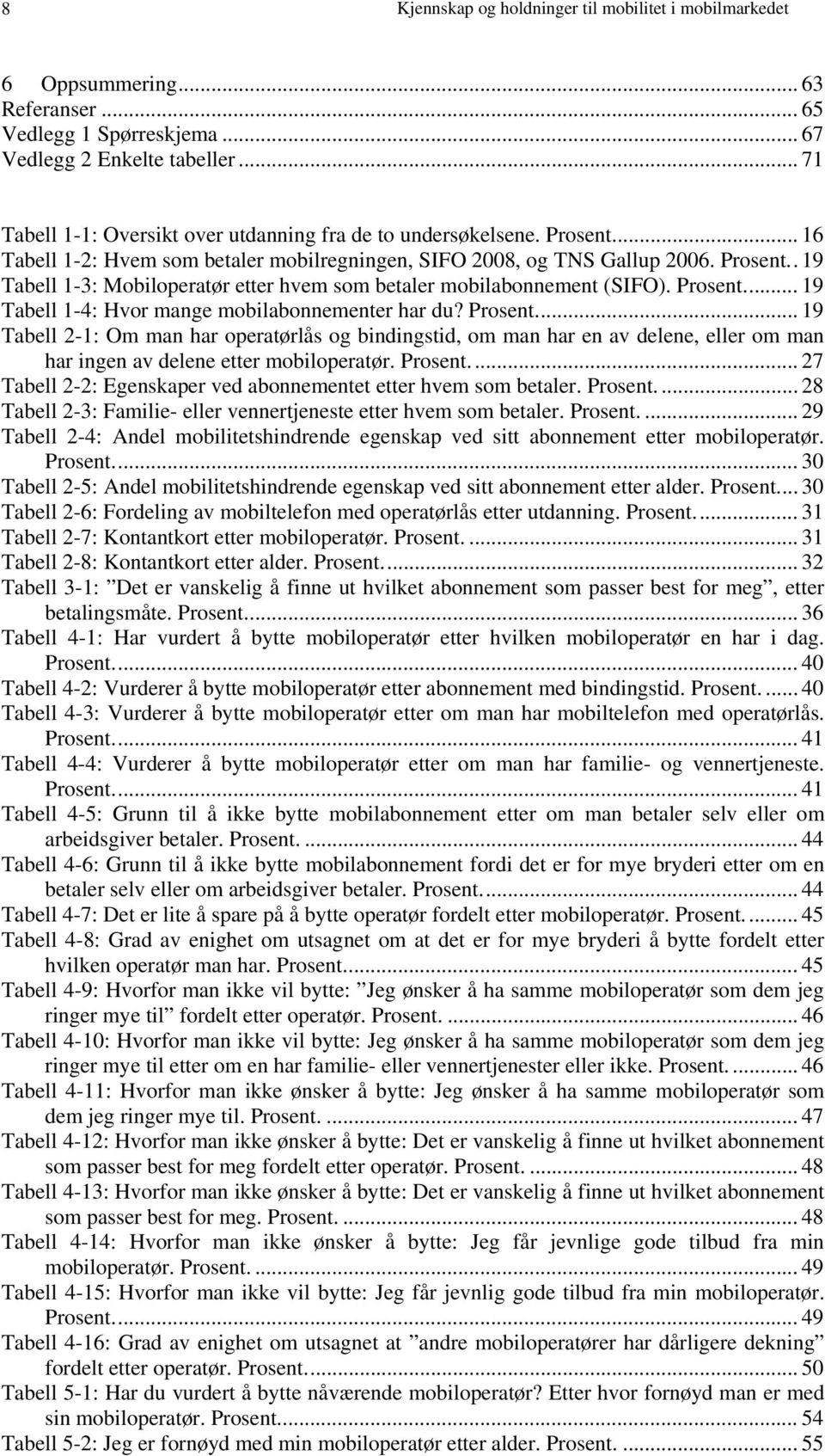 Prosent... 19 Tabell 1-4: Hvor mange mobilabonnementer har du? Prosent.