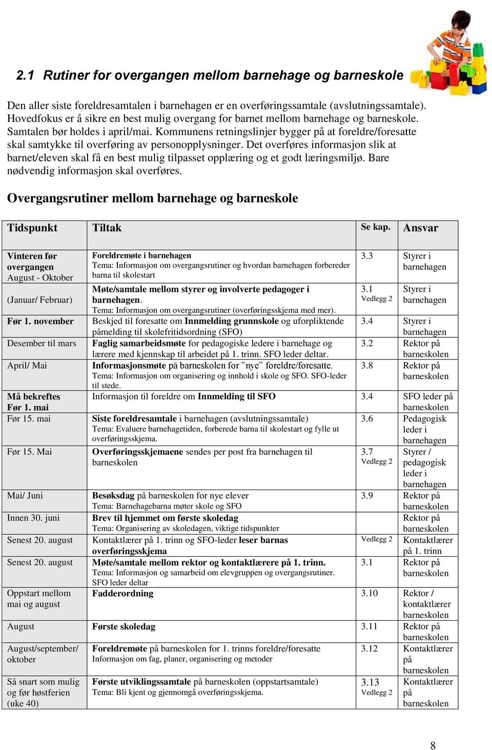 Kommunens retningslinjer bygger på at foreldre/foresatte skal samtykke til overføring av personopplysninger.