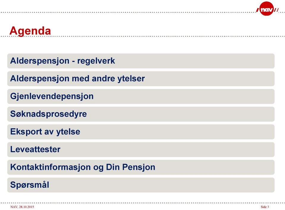 Søknadsprosedyre Eksport av ytelse Leveattester